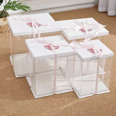 Wedding Birthday Package Cake Candy Display Box Packaging Gift Box Round/Square • £5.95