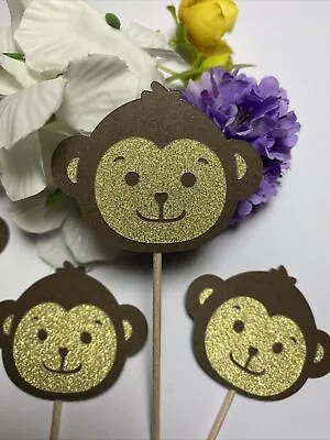 £3.99 • Buy 12 MONKEY Cupcake Pick Toppers MONKEY Pick Flags Cake Decorations