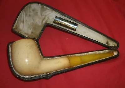 Vintage Meerschaum Tobacco Smoking Pipe 17 Cm Long/ Cased • £12