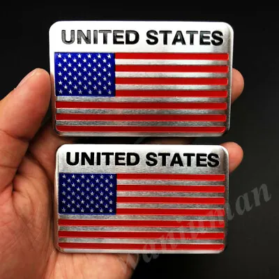 2x USA American United States Flag Motorcyle Decals  Emblem  Car Sticker Badge • £12.54