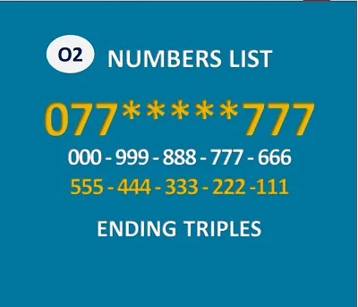£7.99 • Buy O2 Gold Easy Memorable Mobile Number Business New Sim Card Triple 0777 List