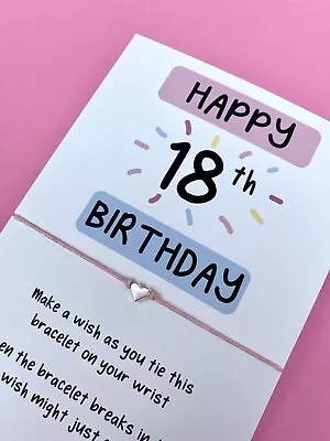 18th Birthday Wish Bracelet | 18th Gift | String Bracelet | Charm Bracelet • £3.99
