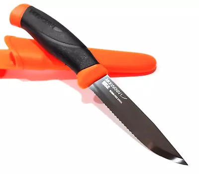 8.5  Morakniv Mora Companion F Serrated Heavy Orange Camping Utility Knife Duty • $26.95