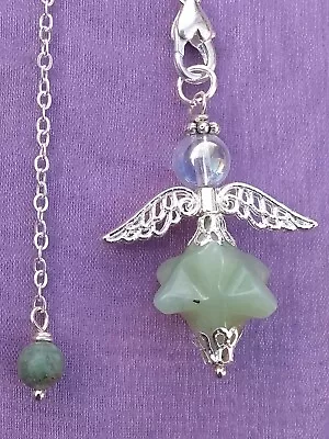 £5.99 • Buy GREEN JADE MERKABA ANGEL AURA CRYSTAL REIKI CHAKRA DOWSING PENDULUM Or PENDANT 