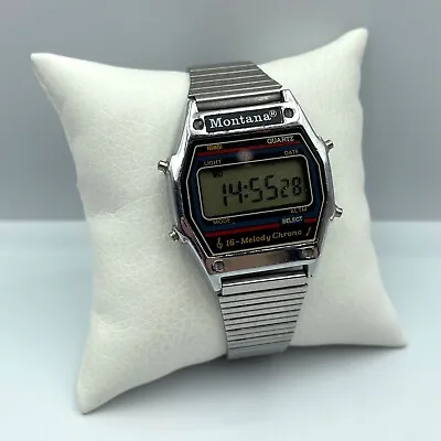 Watch Montana Saturn Chronograph 16 Melody Alarm Vintage Digital Early 1980s • $41