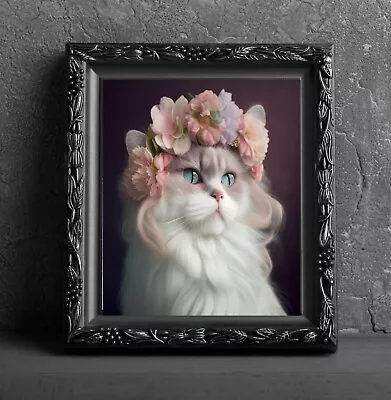 Floral Himalayan Cat Art Print Wall Hanging Animal Poster Picture Photo Animal • $6.99