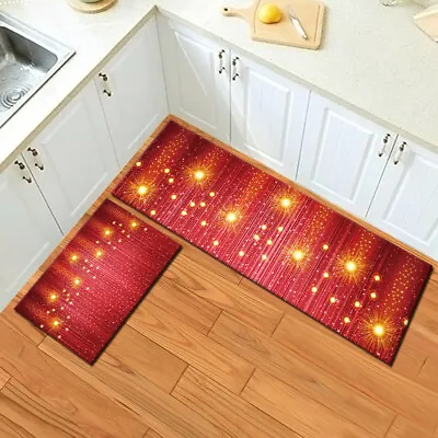 Red Fantasy Fireworks Kitchen Mat Non-Slip Carpet Kids Bedroom Floor Area Rugs • $11.99