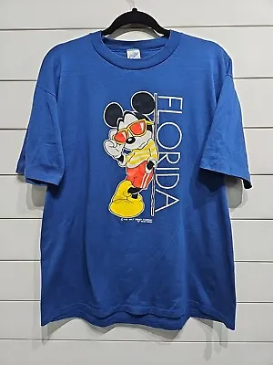 Vtg Walt Disney Velva Sheen Mickey Mouse Sunglasses Single Stitch Shirt Mens XL • $26.95