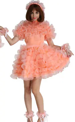 Sissy Girl Orange Puff Dress Tailor-Made • $26.49