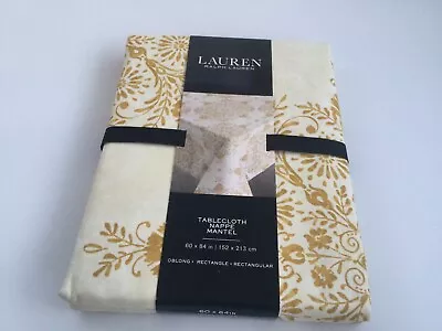 BN Ralph Lauren Tablecloth Floral Cream & Yellow Bordeaux Floral Leafy Print • £34.90