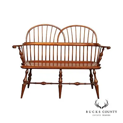 DR Dimes Twin Bow Mixed Wood Windsor Settee • $1895