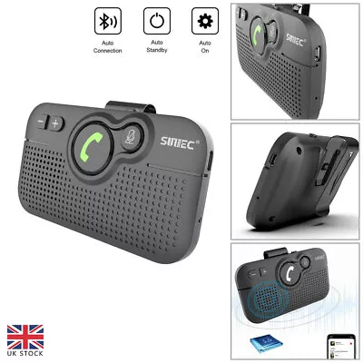 650mAh 2W Wireless Bluetooth 5.0 Handsfree Car Speaker Phone Voice Guidance Kit • £27.99