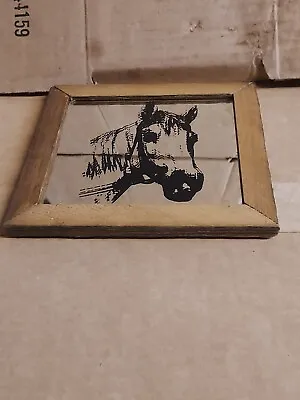 $9.99 • Buy Vintage Carnival Circus Prize Mirror HORSE WOODEN Frame 