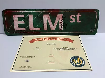 A Nightmare On Elm Street Street Sign 5 X 18 Signed By Brooke Theiss  Debbie  • $35