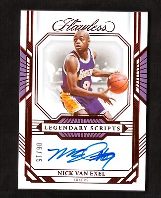 2022-23 Panini Flawless Nick Van Exel Legendary Scripts Auto Ruby 06/15  Lakers • $5.50