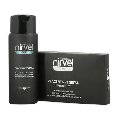Nirvel Hair Loss Shock Treatment Set Plant Placenta 10 Vials+Shampoo 250 ML • £12.72