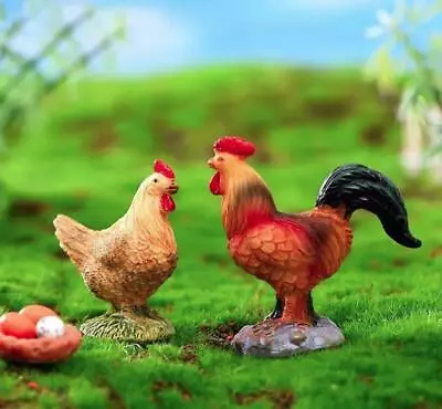 Miniature Fairy Garden Rooster & Hen Set - Buy 3 Save $5 • $8.50