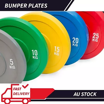$65 • Buy A Pair Of 5KG Olympic Colour Bumper Weight Plates Home Gym Lifting | IN STOCK