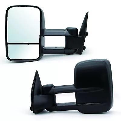 Black Manual Adjustment Towing Mirrors For 1999-2006 GMC Sierra 1500 2500 3500 • $75.26