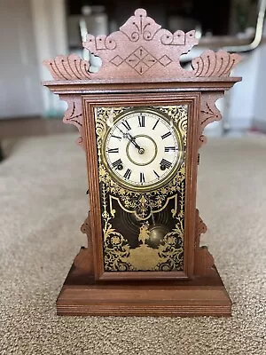 Antique Wooden Mechanical Kitchen Clock • $215