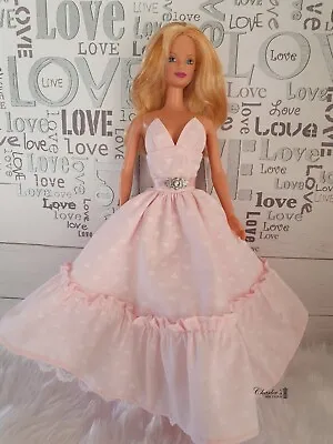 VINTAGE Barbie Doll Heart Print Dress With Faux Leather Belt (MADE IN PERTH) • $23