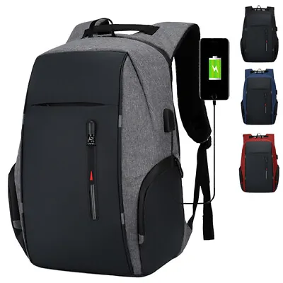 18  Anti-theft Laptop Backpack School Bag Water-repellent W/ USB Charging Port • $18.68