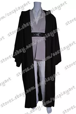 Star Wars Cosplay Mace Windu Costume Black Coat Uniform Full Set Halloween • $119.99