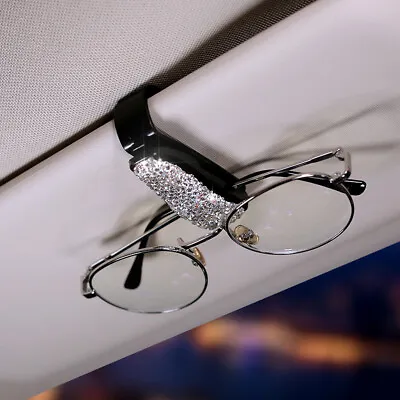 Car Accessories Sun Visor Glasses Clip Woman Handicrafts Rhinestone Sliver New • $4.04