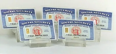  1 /15 GRAM GOLD 5 PACK SOCIAL SECURITY THAT WON'T FAIL INVESTMENT BULLION A6g • $50.53
