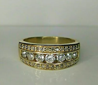 2Ct Round Cut Diamond Men's Wedding Channel Set Band Ring 14K Yellow Gold Finish • $90.99