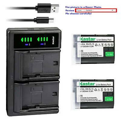 Kastar Battery LTD2 USB Charger For Nikon EN-EL15 MH-25 Nikon D7200 DSLR Camera • $39.49