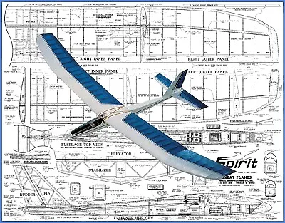 Model Airplane Plans (RC): Great Planes SPIRIT 2M (78 ) Sailplane/Glider • $16