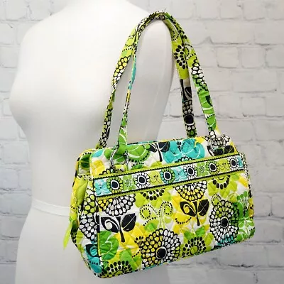 ❤️ VERA BRADLEY Lime's Up Whitney Multi-Compartment Shoulder Bag Green Floral • $24.99
