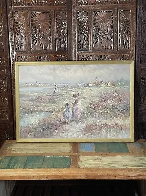 Marie Charlot Original Impressionist Oil Painting On Canvas 24x36 Signed French • $250