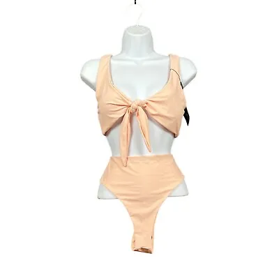 NWT Zaful Peach Top & High Waist Bottom Bikini Sz Large • $15