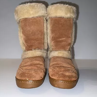 Style And Company Women's Snow Boots Brown Leather Upper Lined Inside Size 6M • $7.16