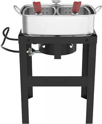 Aluminum Fish Fryer With Double Basket Outdoor Propane Deep Fryer，Cooker • $80.18