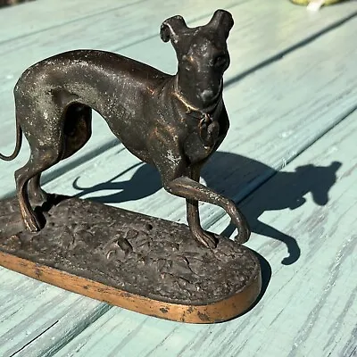 £159.76 • Buy Antique Bronze Sculpture Whippet Italian Greyhound