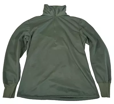 New US Military Heat Retentive Sleeping Shirt 1/4 Zip Green Medium • $21.24