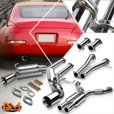For 03-09 350Z Z33/G35 Dual 4.5  Rolled Tip Performance Catback Exhaust System • $302.89