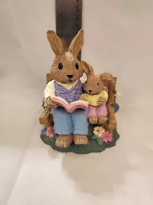 Vintage 1994 MERVYN'S Cute BUNNY RABBITS On Bench  • $6