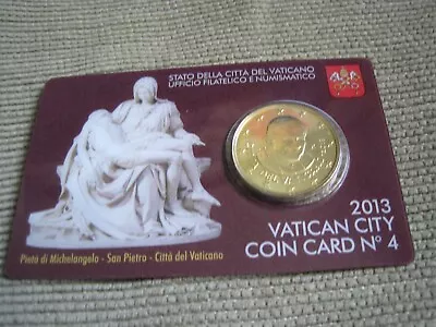 2013 VATICAN CITY - 50 EURO CENTS Limited Edition In Blister Pieta Michelangelo • $19