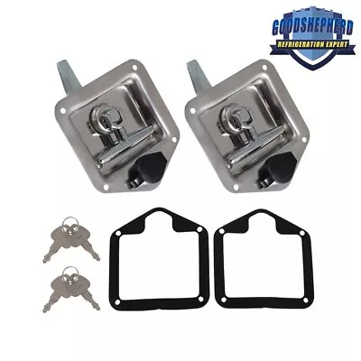 2× Trailer Door Latch T-Handle Lock Stainless Steel Keys Camper RV Truck Toolbox • $24.11