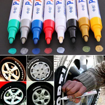 2x / 1x Permanent Car Tyre Tire Metal Wood Paint Pen Oil Based Marker Waterproof • £2.99