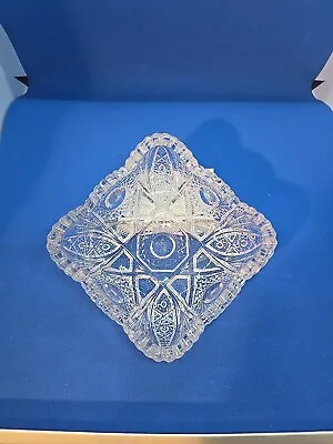 Imperial Glass Bowl By Lenox Crystal Dish W/Sawtooth Edge Hobstar Pattern  • $10