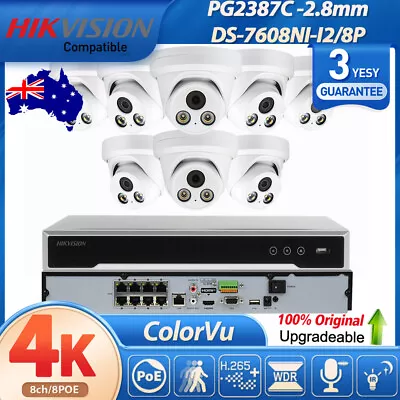 Hikvision OEM 8POE 8CH 12MP NVR 8mp Security ColorVu IP Camera CCTV System Lot • $1337.60