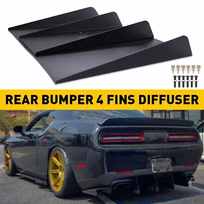 Rear Diffuser 4 Fins Bumper Splitter Chin Spoiler Lower Lip For E36 E46 E60 F30 • $34.99