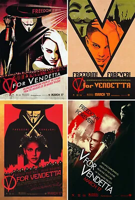 $89.99 • Buy V For Vendetta (2005) Set Of 4 Movie Posters, Original, SS, Unused, NM, Rolled