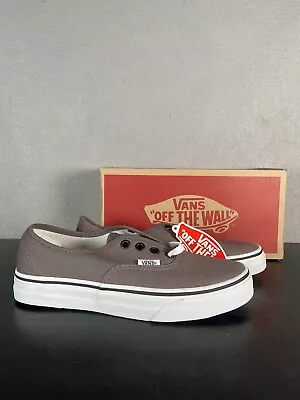 Vans New Authentic Classic Sneakers Pewter Grey Canvas Shoes Men's Size 4.5 W 6 • $28.99