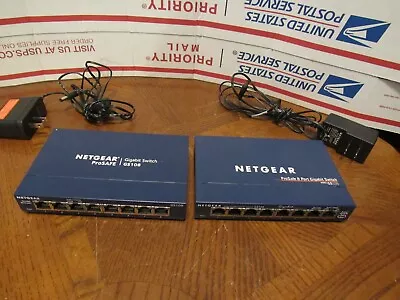 Lot Of 2 NETGEAR ProSafe 8-Port Gigabit Ethernet Unmanaged Switch (GS108 V4) • $19.95